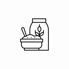 breakfast cereal bowl icon sign vector