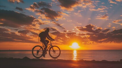 Cycling Journey Sunset Photos
