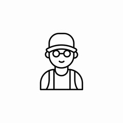 nerdy male director icon sign vector