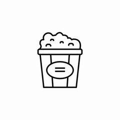 popcorn in bucket icon sign vector