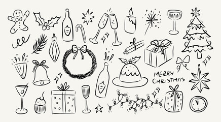 Whimsical Christmas hand draw illustration. © lana_art