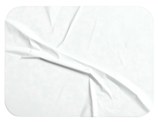 Wrinkled white sheet of paper or sticker
