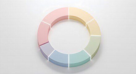 Abstract colorful ring chart diagram pastel colors design on white background.