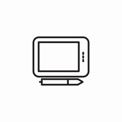 graphics tablet stylus icon sign vector