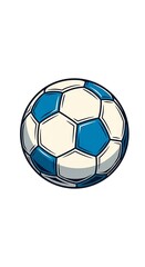 A stylized, detailed illustration of a soccer ball with a classic, vibrant design.