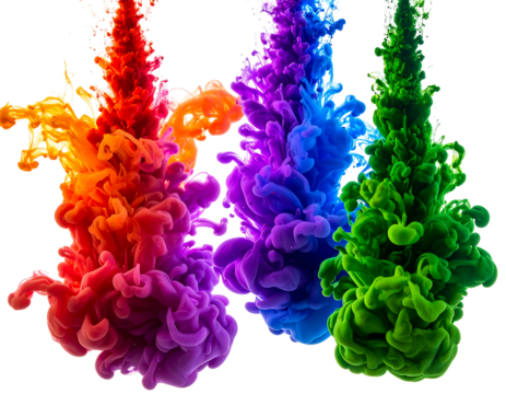 Colorful ink drops swirling in vibrant hues