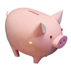 ピンク色の豚の貯金箱