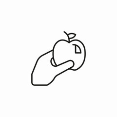 holding healthy apple icon sign vector