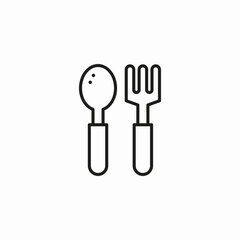 spoon and fork icon sign vector