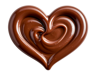 Melted chocolate heart shape