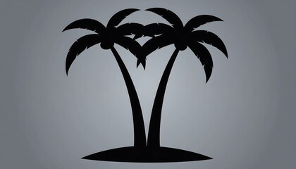 Two palm trees silhouette