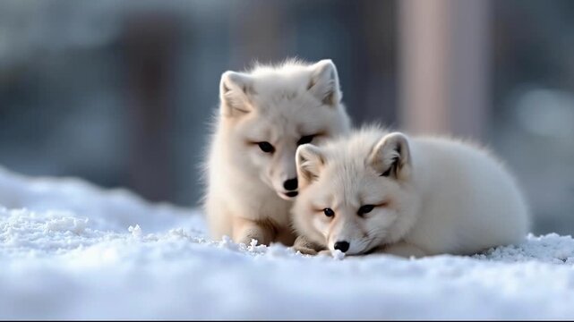 ロイコペ Arctic Fox Cubs 北極狐 ロイコペ Arctic Fox Cubs 北極狐