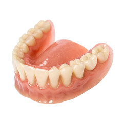 Upper denture isolated on transparent background  
