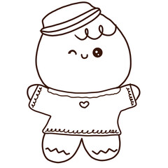 Cute Gingerbread Hands drawn PNG.