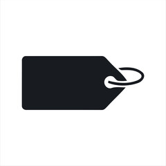 Black glyph price tag icon with white background. Clean and simple vector illustration, ideal for e-commerce, retail, discount labels, sales, and shopping apps. Perfect for use 