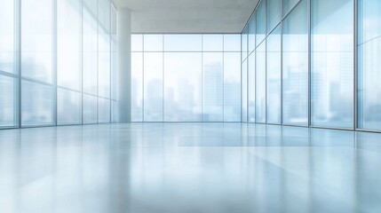 Blurred glass wall with reflections, minimalistic architectural background