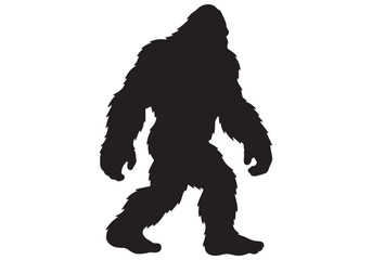 Naklejka premium Bigfoot Sasquatch Yeti Silhouette Walking Mythical Creature Legend