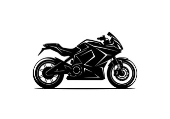 Obraz premium Sleek Black Motorcycle Silhouette Modern Design for Speed and Style on the Road