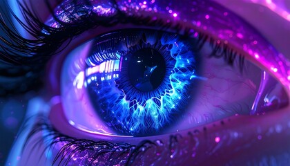Close-up vibrant eye, digital art (1)