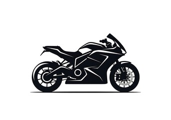 Obraz premium Sleek Motorcycle Illustration on White Background - A Powerful Vehicle Design