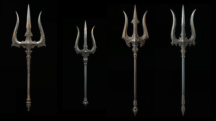 3D set of fantasy tridents