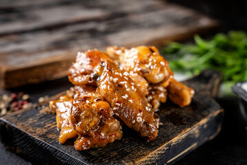Sweet sesame glazed chicken wings
