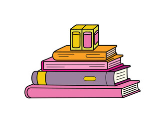 vector illustration of a stack of books