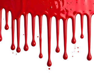 Red paint drips cascading down a black background