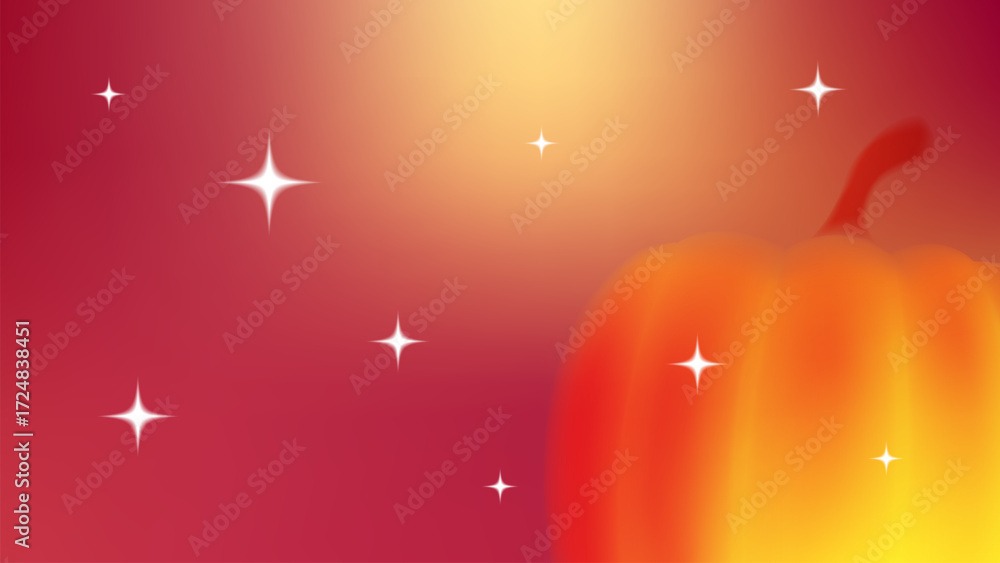 Aufkleber autumn background with a pumpkin in a minimalist style with a soft gradient. vector design for banne