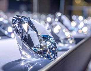 Close-up of sparkling diamonds