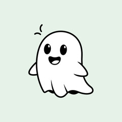 Fototapeta premium Cheerful Ghost Illustration A Playful Animated Character for Halloween and Spooky Designs