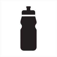 Water Bottle icon silhouette vector with white background