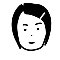 似顔絵、女の子、女性、手描き