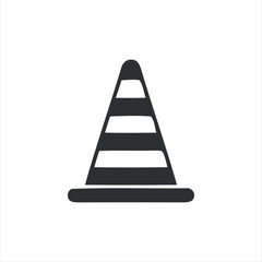 Black glyph roadblock icon with white background. Minimalist vector illustration of traffic barrier, perfect for road construction, warning signs, safety, and transportation des