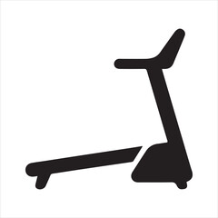 Treadmill icon silhouette vector with white background