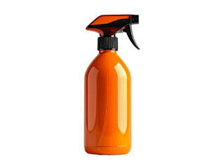 Orange plastic spray bottle, isolated (1)