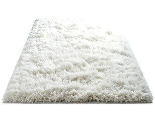 White fluffy rectangular bath mat