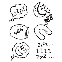 hand drawn zzz symbol for doodle sleep illustration vector	