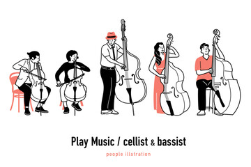 Performance by a cellist and a bassist. © miyacci