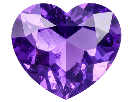 Heart-shaped,faceted amethyst gem - Powered by Adobe