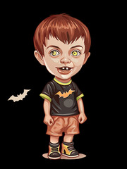 bambino mascherato per  Halloween, zombie, Dracula, vampiro 03
