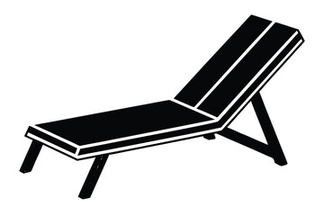 sun lounger vector icon silhouette