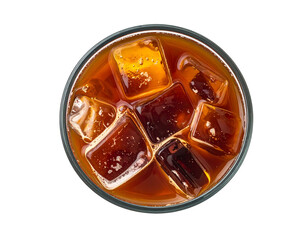 Iced coffee in a round glass