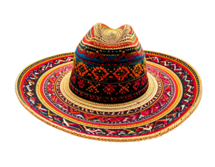Vibrant multicolored sombrero, intricate designs