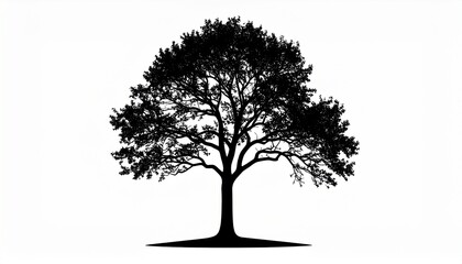 tree silhouette isolated on white