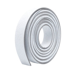 Rolled-up white fabric strip