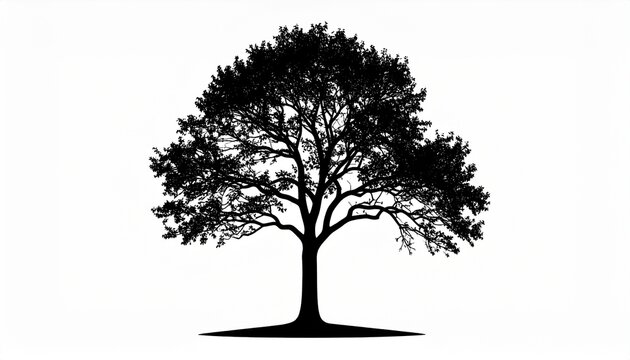 tree silhouette isolated on white