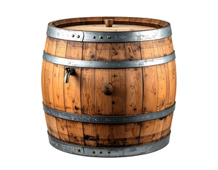 Obraz premium Aged wooden barrel with metal bands