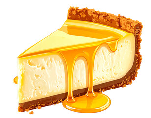 Slice of honey-drizzled cheesecake (1)