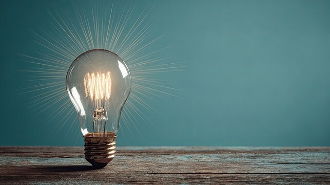 Ignite your next big idea with this stunning, glowing incandescent lightbulb symbolizing innovation and inspiration.